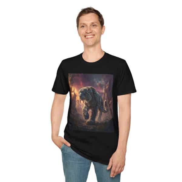 Prehistoric Smilodon aka Sabre-Tooth Tiger II Unisex T-Shirt, Graphic Tee, Unique Gift, Casual Wear - Image 6