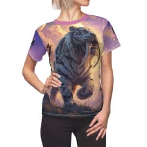 Prehistoric Smilodon aka Sabre-Tooth Tiger III Women's Tee (AOP)