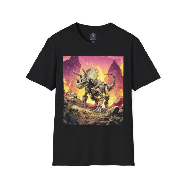 Skeletal Zombie Triceratops In Volcanic Wasteland Unisex T-Shirt