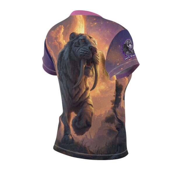 Prehistoric Smilodon aka Sabre-Tooth Tiger III Women's Tee (AOP) - Image 4