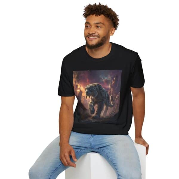 Prehistoric Smilodon aka Sabre-Tooth Tiger II Unisex T-Shirt, Graphic Tee, Unique Gift, Casual Wear - Image 5