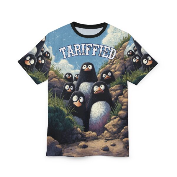 Tariffied Unisex Tee – Tariff Fear Is Real (AOP) - Image 7