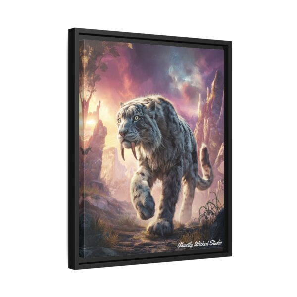 Prehistoric Smilodon aka Sabre-Tooth Tiger II Matte Canvas, Black Frame - Image 5