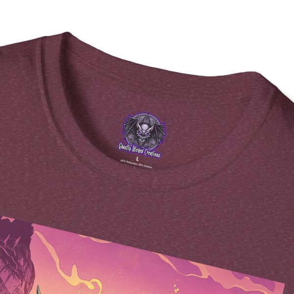 Skeletal Zombie Triceratops In Volcanic Wasteland Unisex T-Shirt - Image 47