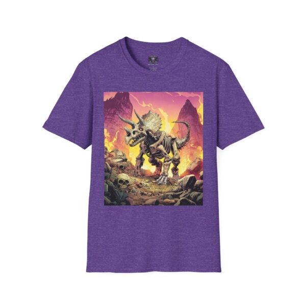 Skeletal Zombie Triceratops In Volcanic Wasteland Unisex T-Shirt - Image 37