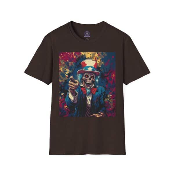 Pop Art Tee Uncle Sam Patriotic 4th Of July Skeletal Uncle Sam Pop Art 60's Style Unisex T-Shirt - Image 21