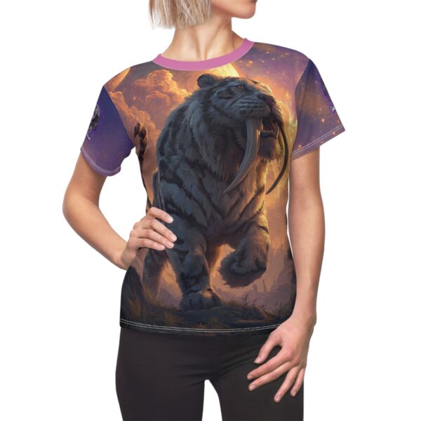 Prehistoric Smilodon aka Sabre-Tooth Tiger III Women's Tee (AOP)