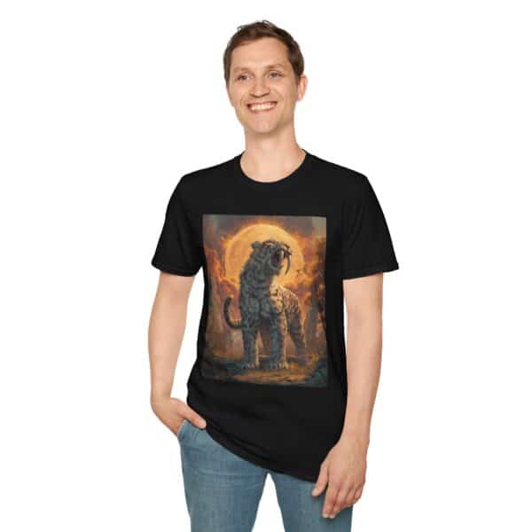 Prehistoric Smilodon aka Sabre-Tooth Tiger VII Unisex T-Shirt, Graphic Tee, Unique Gift, Casual Wear - Image 6