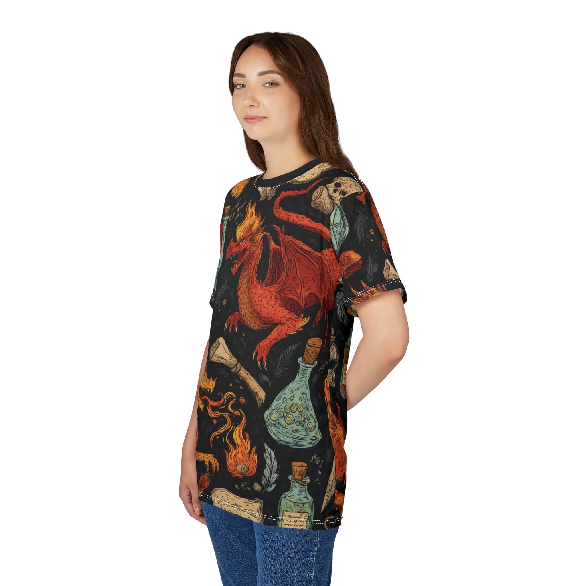 Epic Dragon Fantasy Pattern Unisex Cut & Sew Tee (AOP) - Image 39