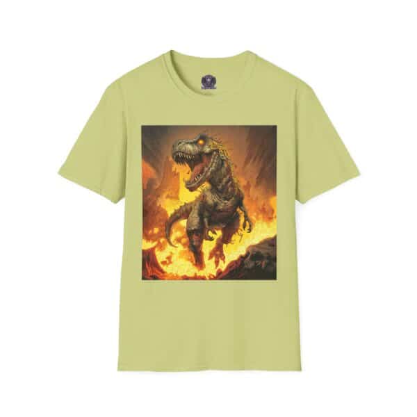 Zombie T-Rex Tyrannosaurus In Volcanic Wasteland Unisex T-Shirt - Image 21