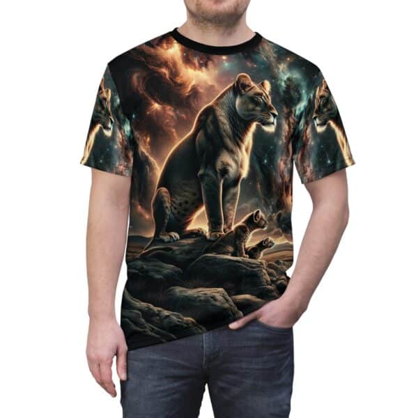 Lioness & Cubs WD-D010 By Wyldesigns Unisex Cut & Sew Tee (AOP) - Image 5