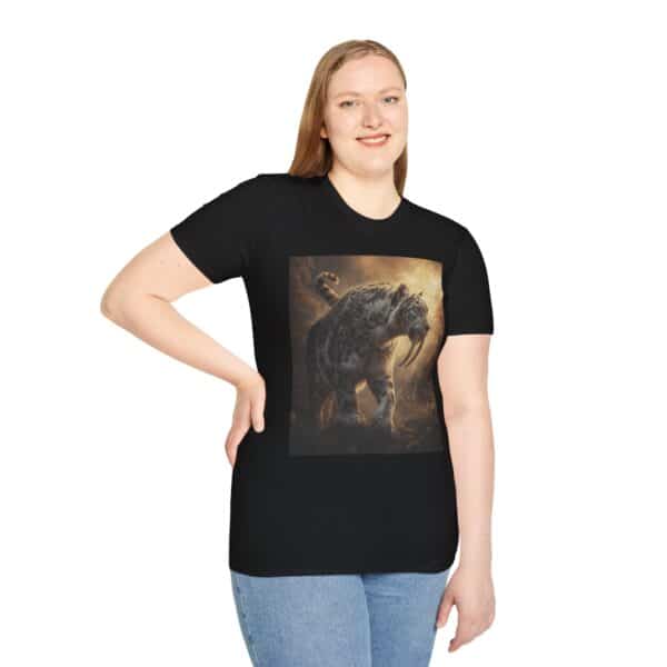 Prehistoric Smilodon aka Sabre-Tooth Tiger VIII Unisex T-Shirt, Graphic Tee, Unique Gift, Casual Wear - Image 8