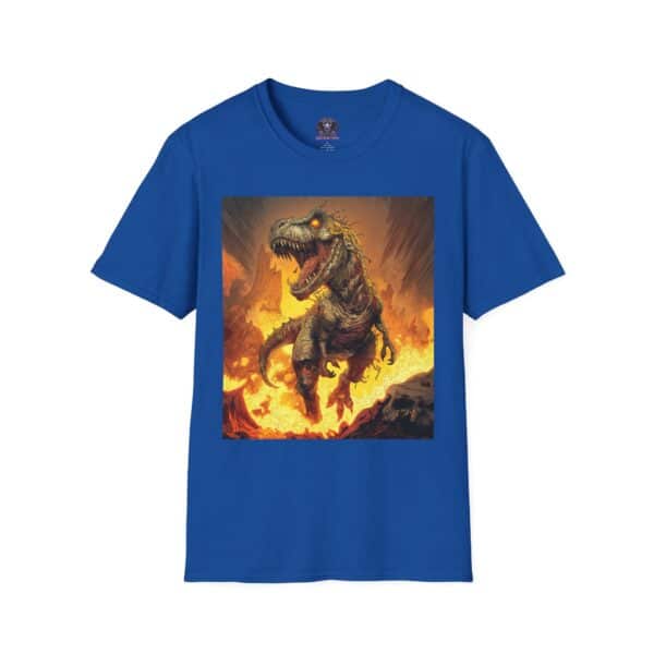 Zombie T-Rex Tyrannosaurus In Volcanic Wasteland Unisex T-Shirt - Image 57
