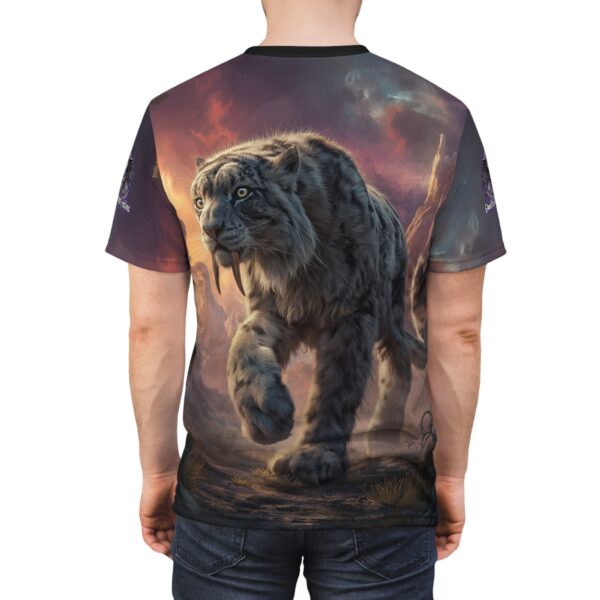 Prehistoric Smilodon aka Sabre-Tooth Tiger II Unisex Tee (AOP) - Image 12