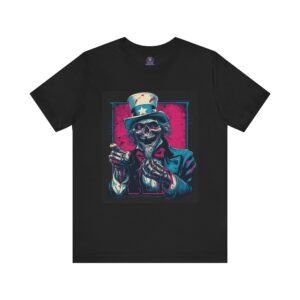 Patriotic Tee - Skeletal Uncle Sam July 4th Unisex Tee