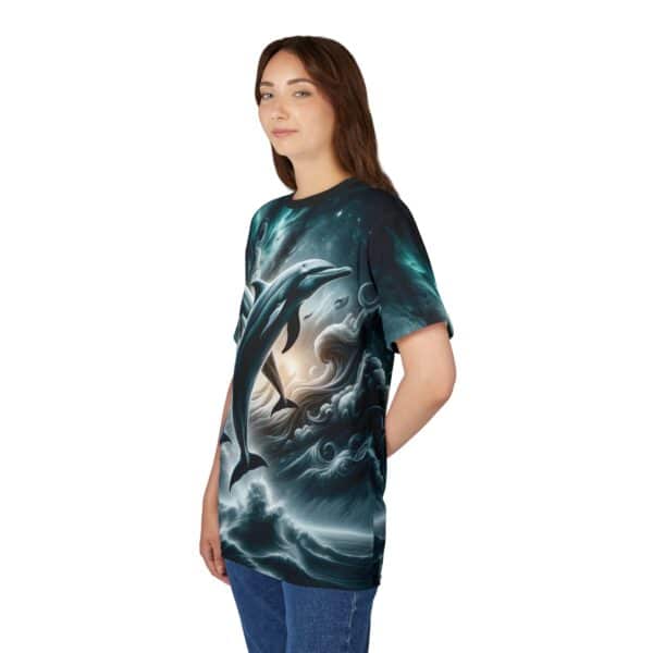 Dolphins Jumping WD-D007 By Wyldesigns Unisex Cut & Sew Tee (AOP) - Image 12