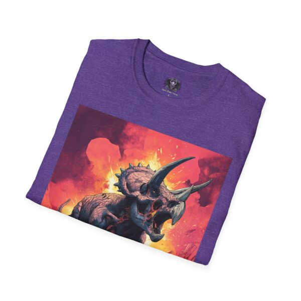 Zombie Triceratops In Volcanic Wasteland Unisex T-Shirt - Image 40