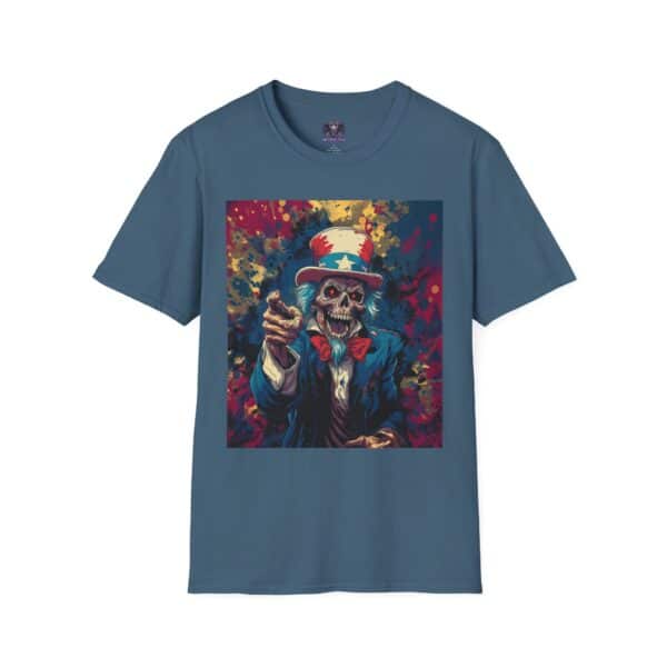Pop Art Tee Uncle Sam Patriotic 4th Of July Skeletal Uncle Sam Pop Art 60's Style Unisex T-Shirt - Image 49