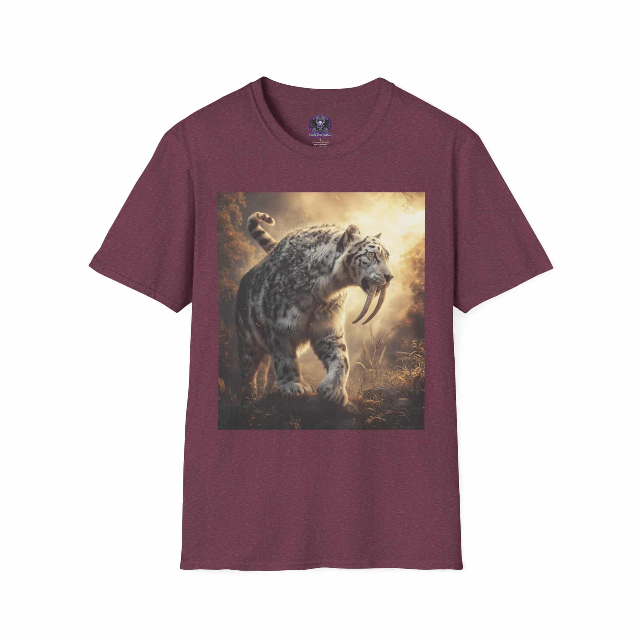 Prehistoric Smilodon aka Sabre-Tooth Tiger VIII Unisex T-Shirt, Graphic Tee, Unique Gift, Casual Wear - Image 45