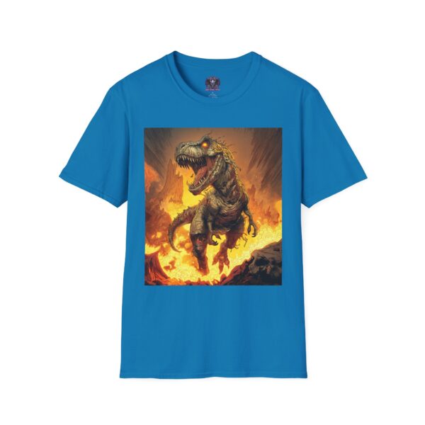 Zombie T-Rex Tyrannosaurus In Volcanic Wasteland Unisex T-Shirt - Image 29