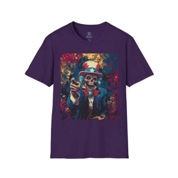 Pop Art Tee Uncle Sam Patriotic 4th Of July Skeletal Uncle Sam Pop Art 60's Style Unisex T-Shirt - Image 33