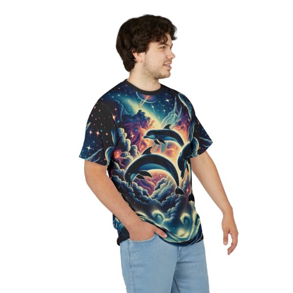 Cosmic Dolphins WD-D008 By Wyldesigns Unisex Cut & Sew Tee (AOP) - Image 11