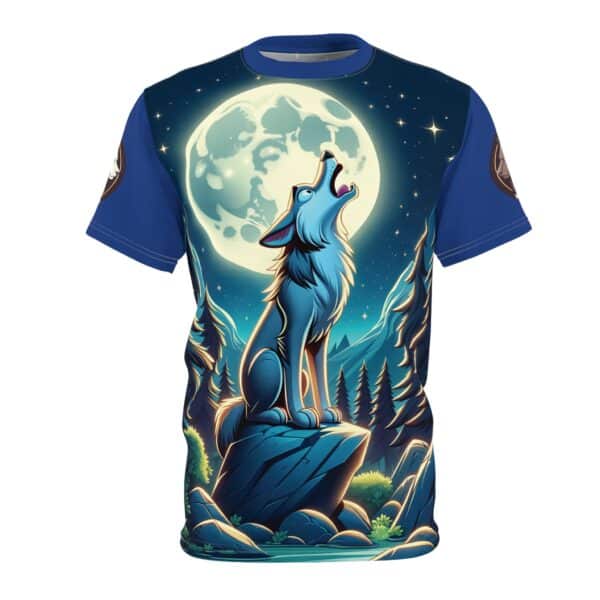 Howling Wolf Toon Style WD-D012 By Wyldesigns Unisex Cut & Sew Tee (AOP) - Image 15