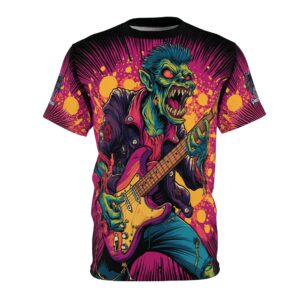 Unisex Tee Zombie Guitarist Monster Pop Art Style 60's (AOP)