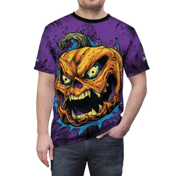 Evil Jack O' Lantern II Pop 60's Art Style Tee Unisex (AOP) - Image 9