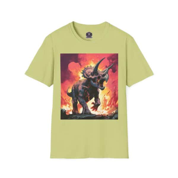 Zombie Triceratops In Volcanic Wasteland Unisex T-Shirt - Image 21