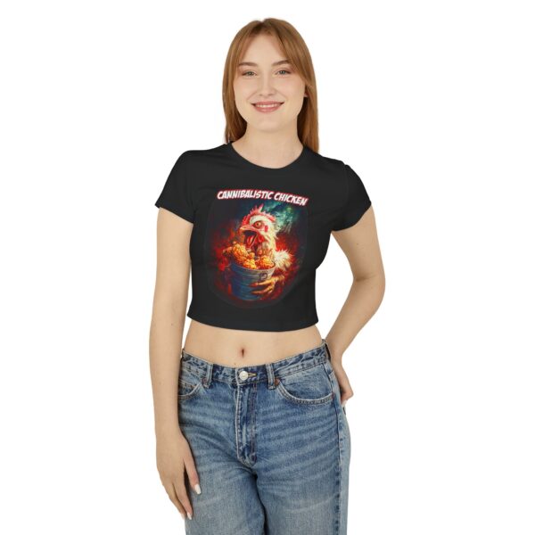 Cannibalistic Chicken Band Official Women's Baby Tee | Cute Graphic Shirt, Trendy Crop Top, Halloween Costume, Funny Chicken T-Shirt, Gift for - Image 4