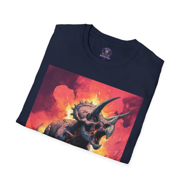 Zombie Triceratops In Volcanic Wasteland Unisex T-Shirt - Image 64