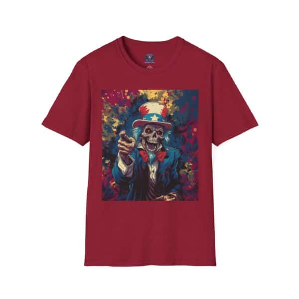 Pop Art Tee Uncle Sam Patriotic 4th Of July Skeletal Uncle Sam Pop Art 60's Style Unisex T-Shirt - Image 41
