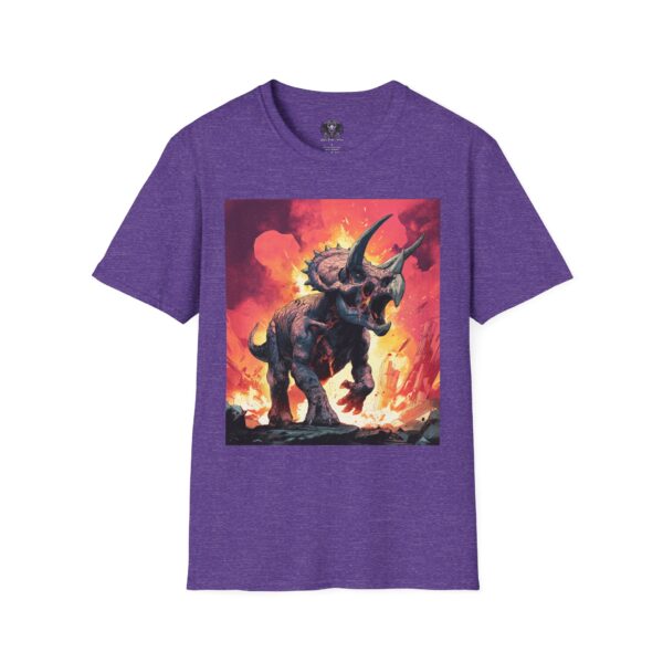 Zombie Triceratops In Volcanic Wasteland Unisex T-Shirt - Image 37