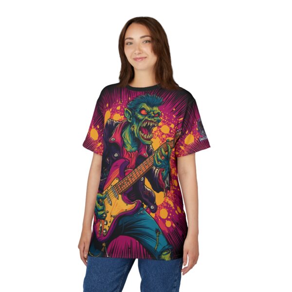 Unisex Tee Zombie Guitarist Monster Pop Art Style 60's (AOP) - Image 11