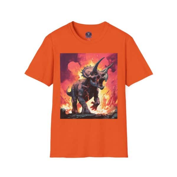Zombie Triceratops In Volcanic Wasteland Unisex T-Shirt - Image 13