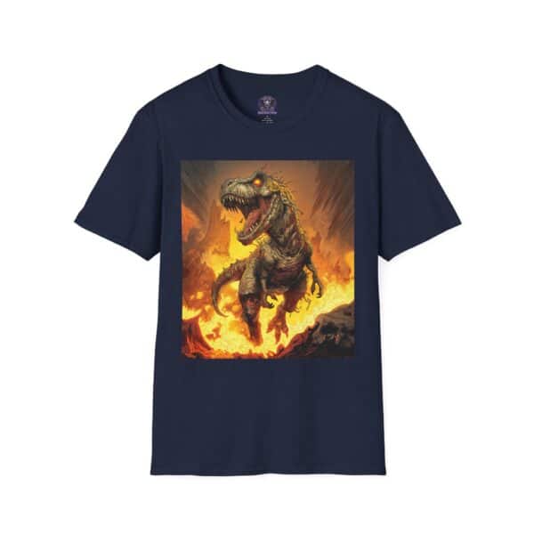 Zombie T-Rex Tyrannosaurus In Volcanic Wasteland Unisex T-Shirt - Image 61