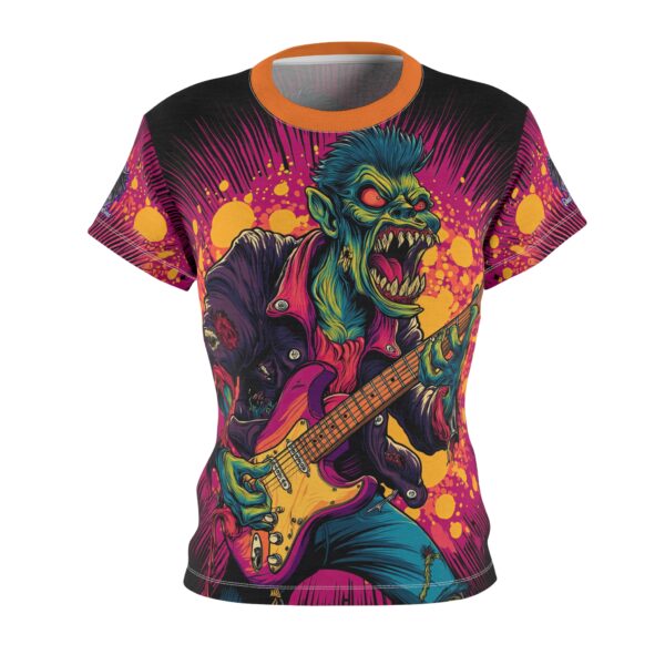 Women's Tee Zombie Guitarist Monster Pop Art Style 60's (AOP) - Image 2