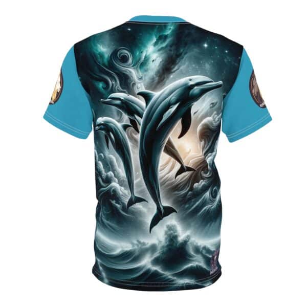Dolphins Jumping WD-D007 By Wyldesigns Unisex Cut & Sew Tee (AOP) - Image 16