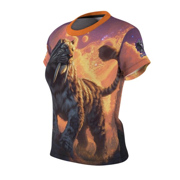 Prehistoric Smilodon aka Sabre-Tooth Tiger Women's Tee (AOP) - Image 6
