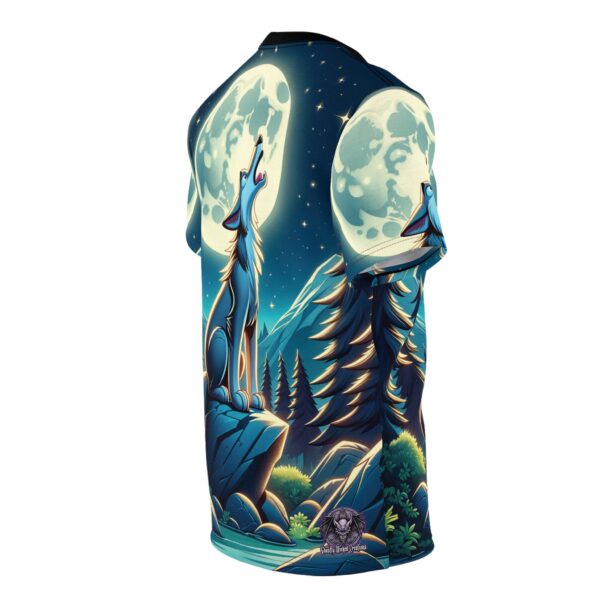 Howling Wolf Toon Style WD-D012 By Wyldesigns Unisex Cut & Sew Tee (AOP) - Image 4