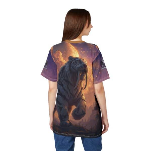 Prehistoric Smilodon aka Sabre-Tooth Tiger III Unisex Tee (AOP) - Image 34