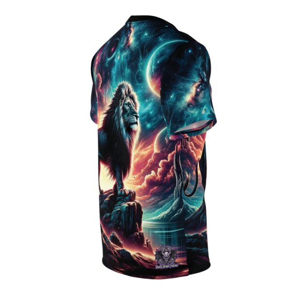 Cosmic Lion WD-D005 By Wyldesigns Unisex Cut & Sew Tee (AOP) - Image 4