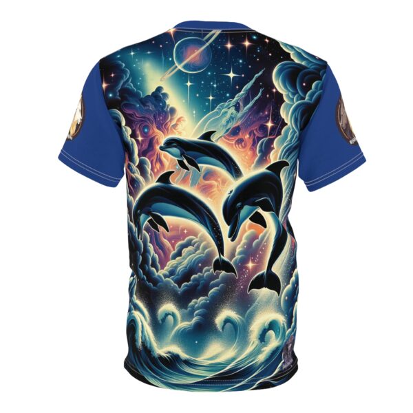 Cosmic Dolphins WD-D008 By Wyldesigns Unisex Cut & Sew Tee (AOP) - Image 16
