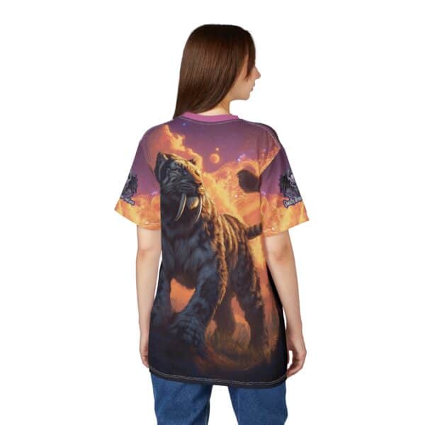 Prehistoric Smilodon aka Sabre-Tooth Tiger  Unisex Tee (AOP) - Image 34