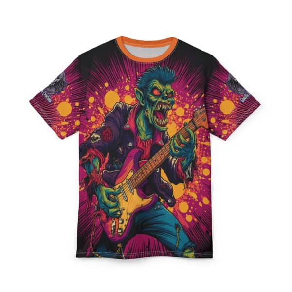 Unisex Tee Zombie Guitarist Monster Pop Art Style 60's (AOP) - Image 29