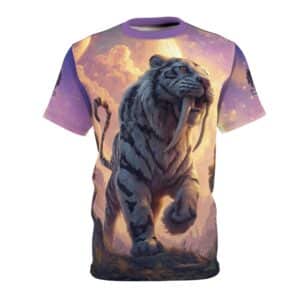Prehistoric Smilodon aka Sabre-Tooth Tiger III Unisex Tee (AOP)
