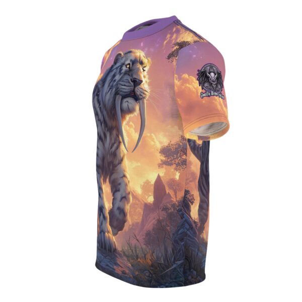 Prehistoric Smilodon aka Sabre-Tooth Tiger VI Unisex Tee (AOP) - Image 17