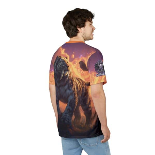 Prehistoric Smilodon aka Sabre-Tooth Tiger  Unisex Tee (AOP) - Image 13