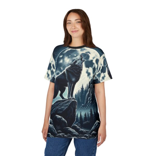 Wolf Howling WD-D001 By Wyldesigns Unisex Cut & Sew Tee (AOP) - Image 7